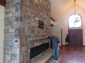 Sunrise Tanstone Hearth and Mantel with Chief Cliff Thin Veneer